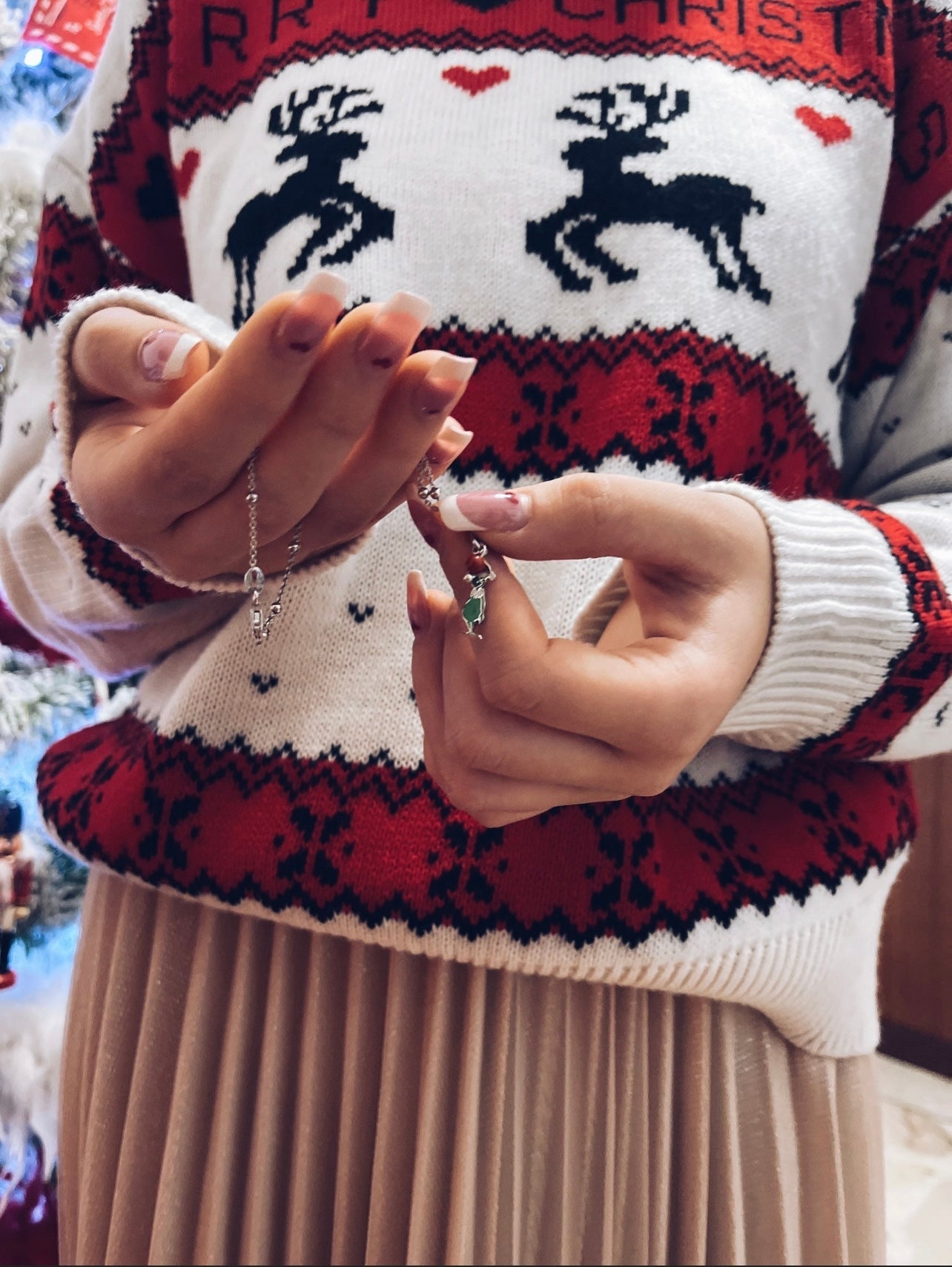 Collana in argento 925 con Grinch smaltato