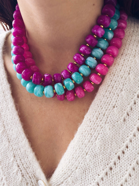 Collana con rondelle in resina