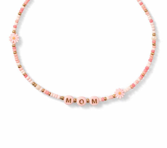 Collana con perline in vetro e letterine