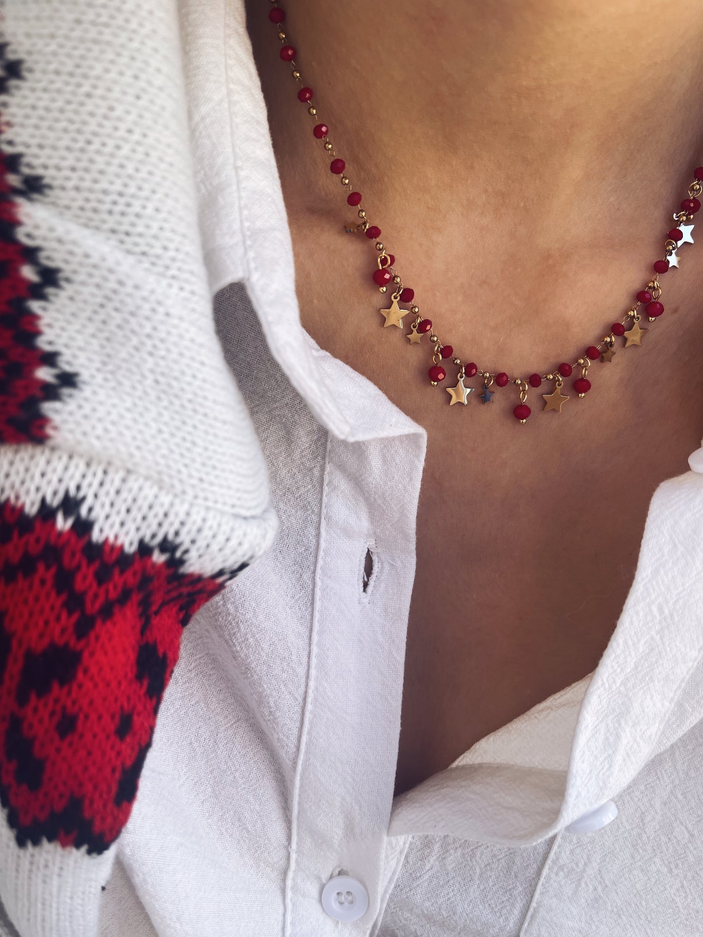 Collana con stelle e perline