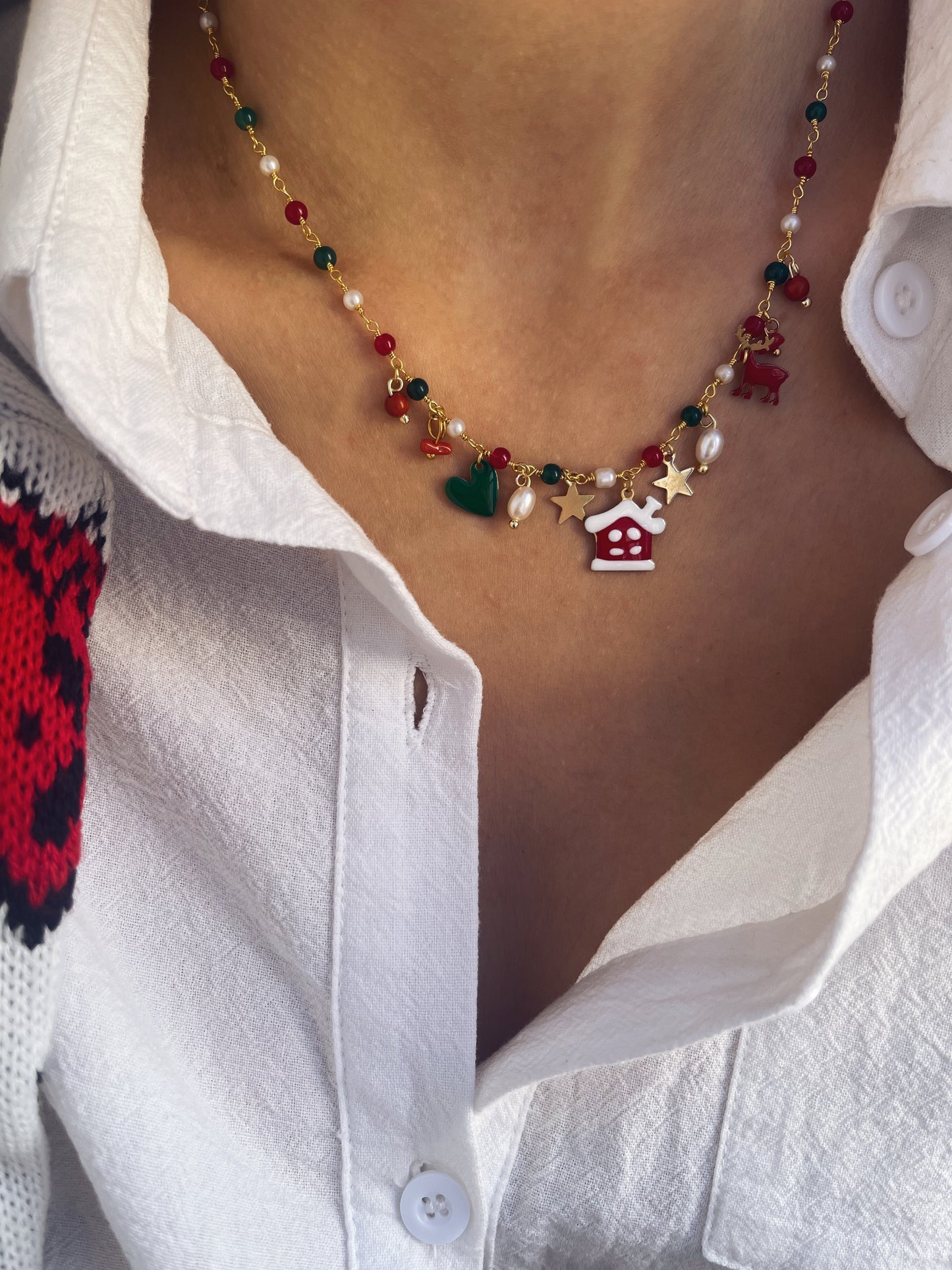 Collana multicharm con ciondoli natalizi