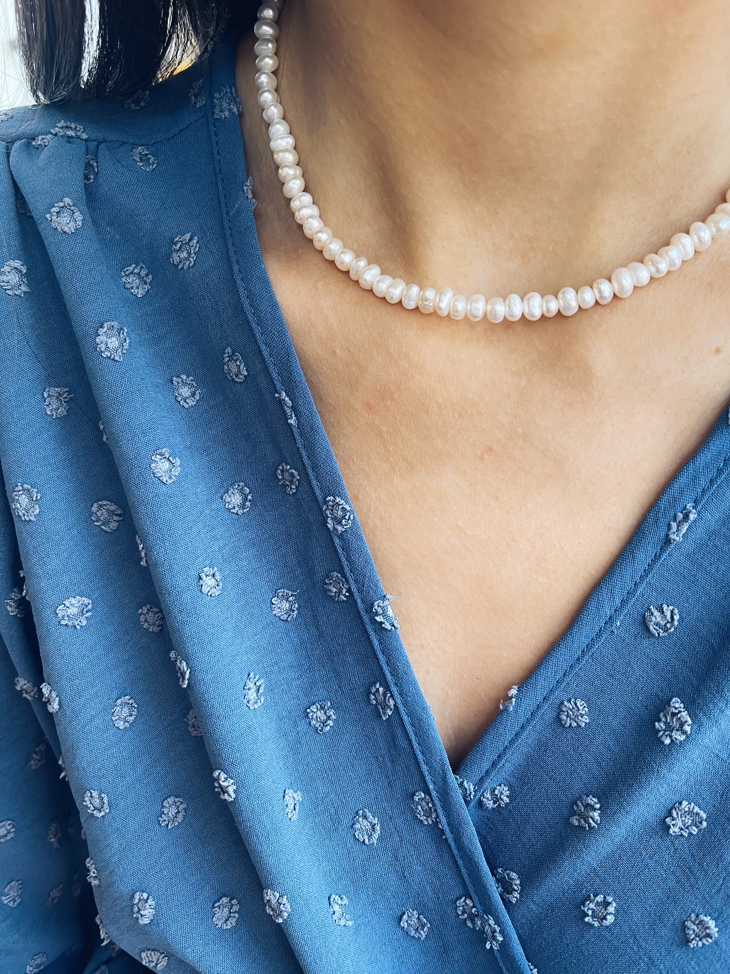 Collana con perle di fiume modello cipolla - misura media