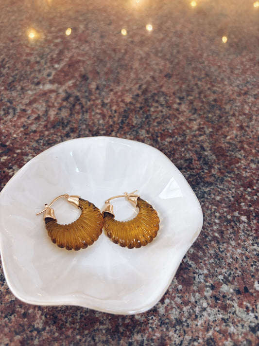 Orecchini in acciaio e resina