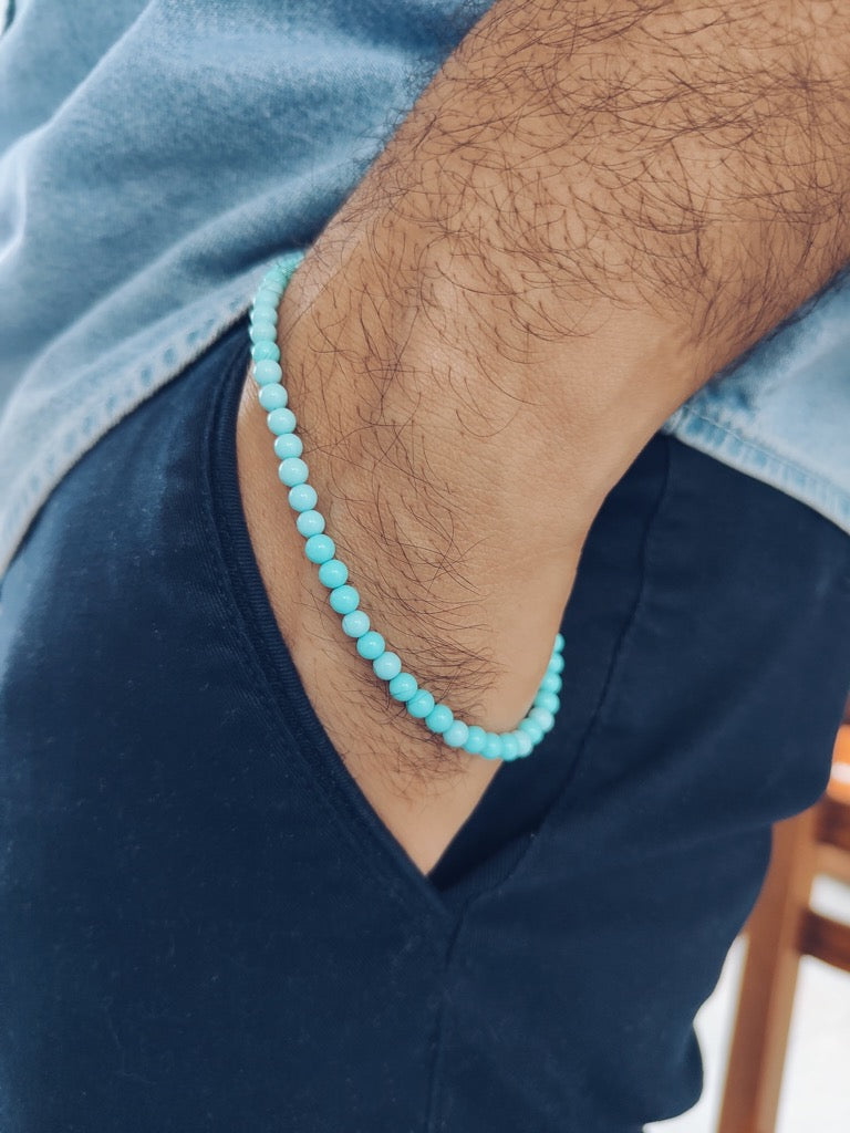 Bracciale con perline di turchese