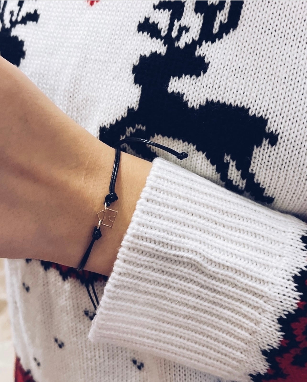 Sweet Home - Bracciale con casetta e cordoncino
