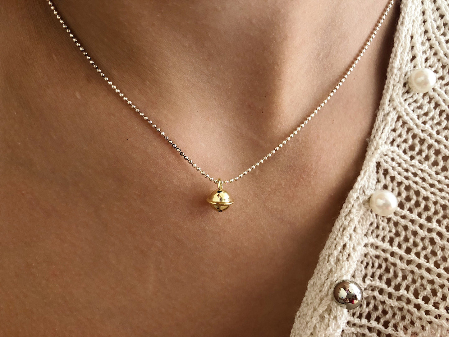 Collana in argento 925 con campanellino