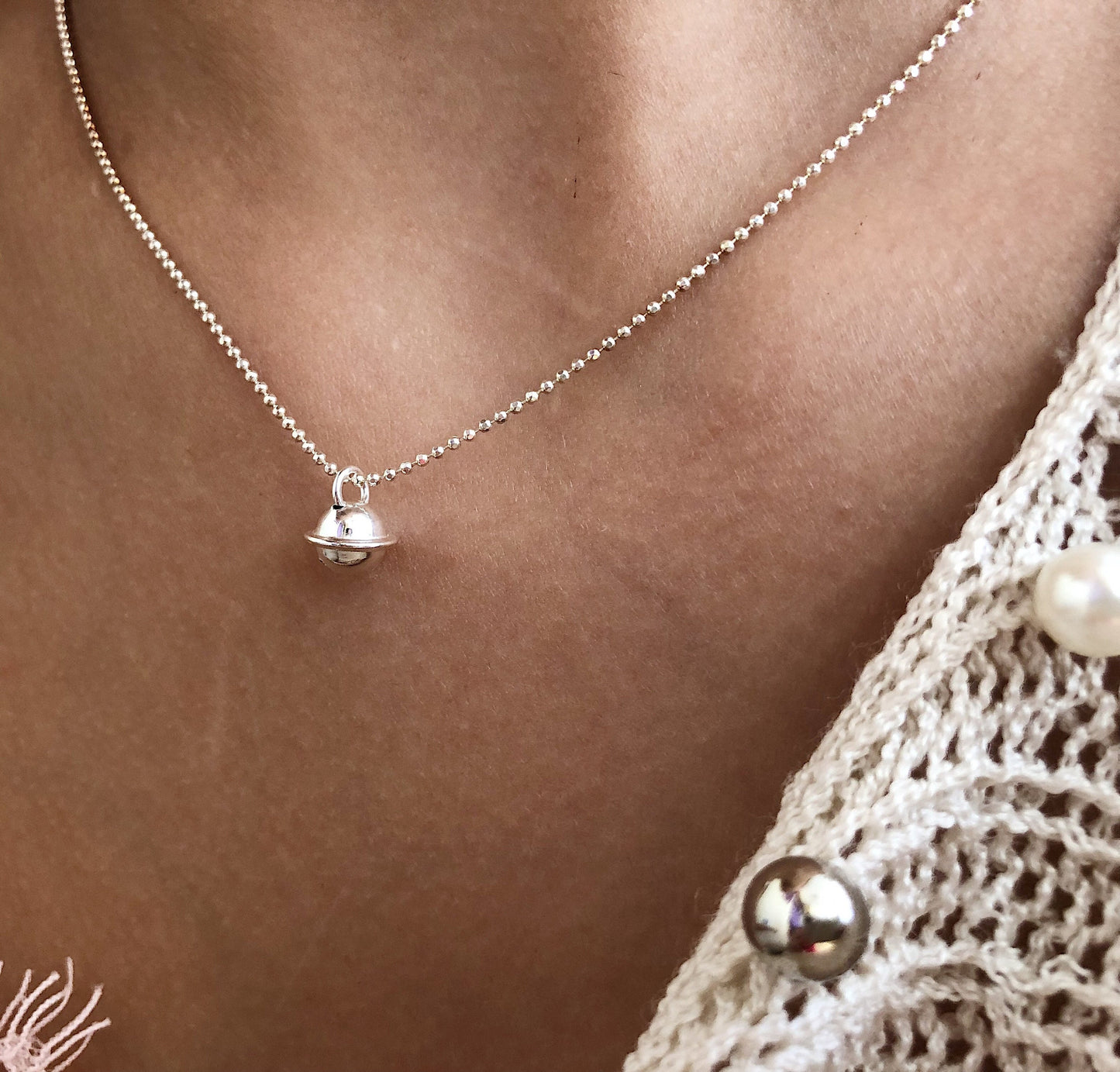 Collana in argento 925 con campanellino