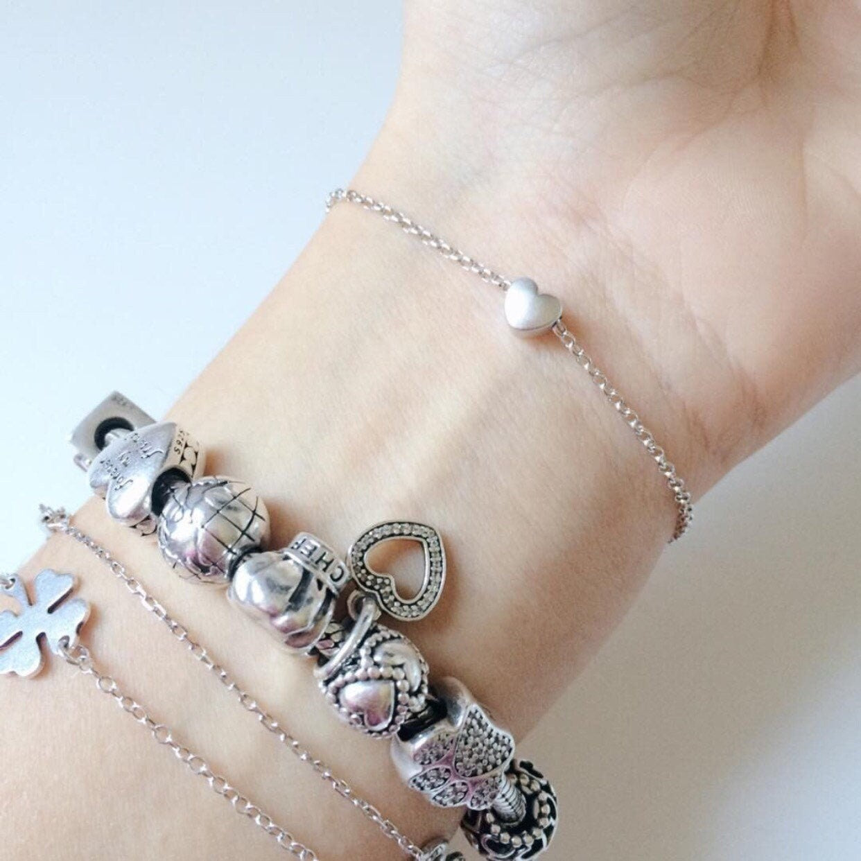 Bracciale in argento 925 con cuore