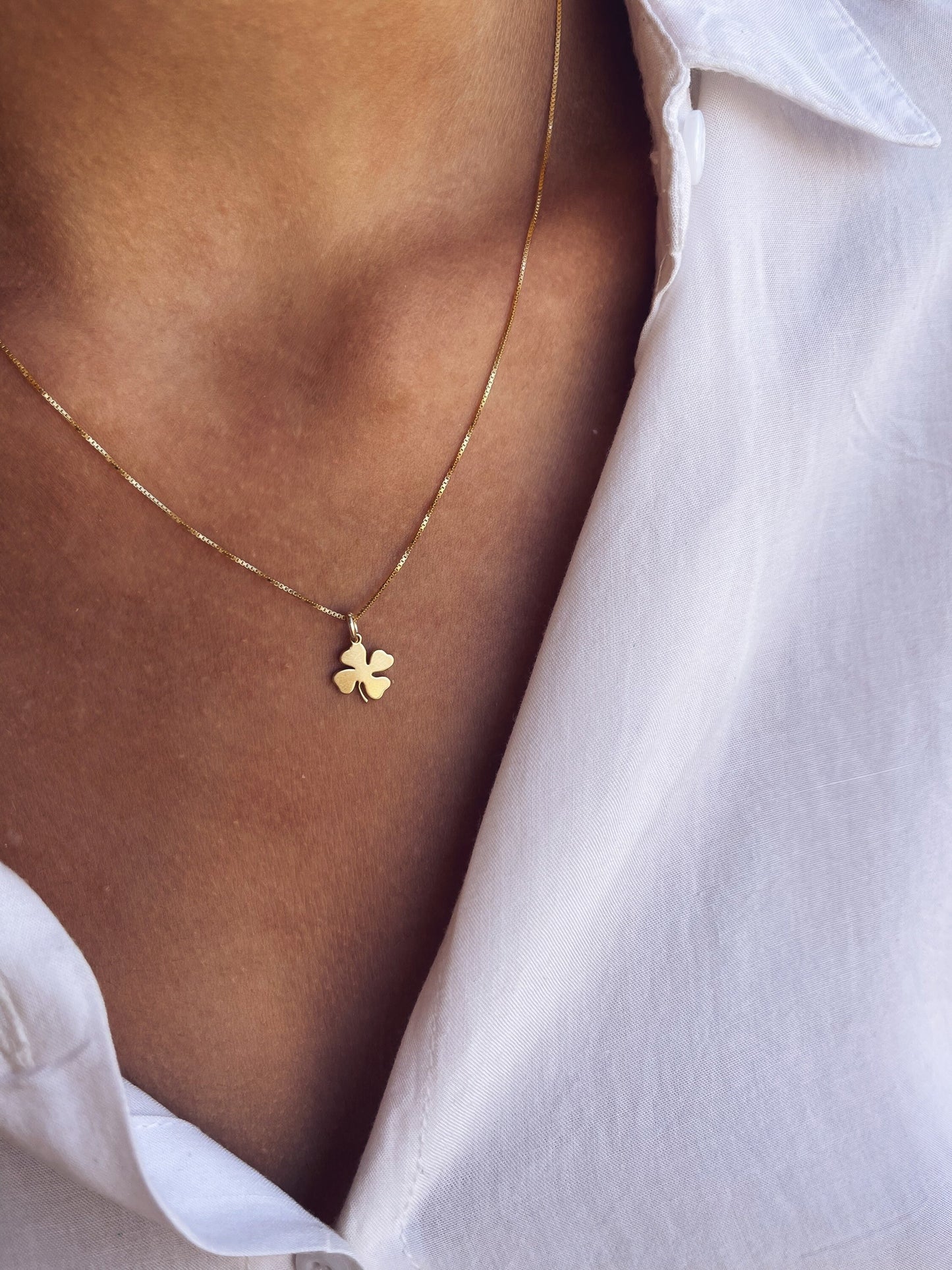 Collana in argento 925 e quadrifoglio