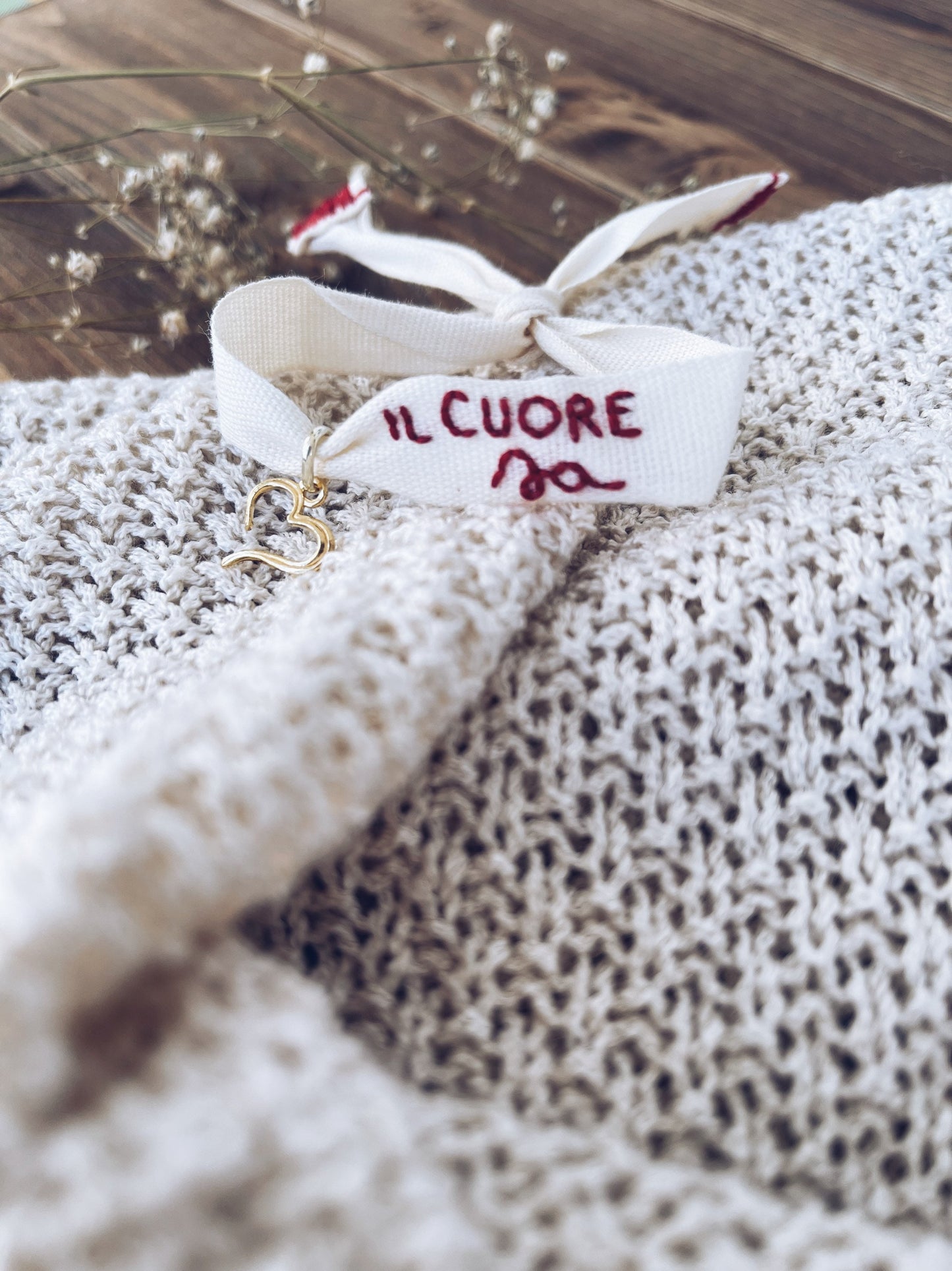 Il cuore sa - Bracciale in fettuccina di cotone