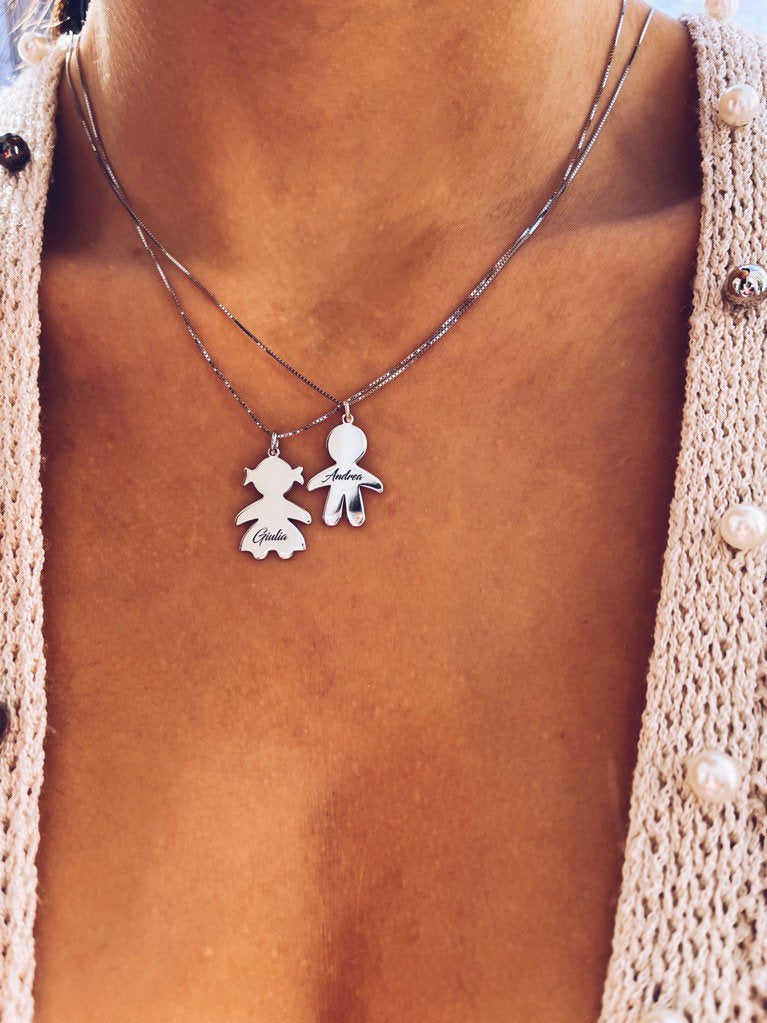 Collana in argento 925 con bambini