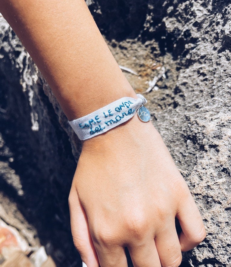 Come le onde del mare - Bracciale in fettuccina di cotone