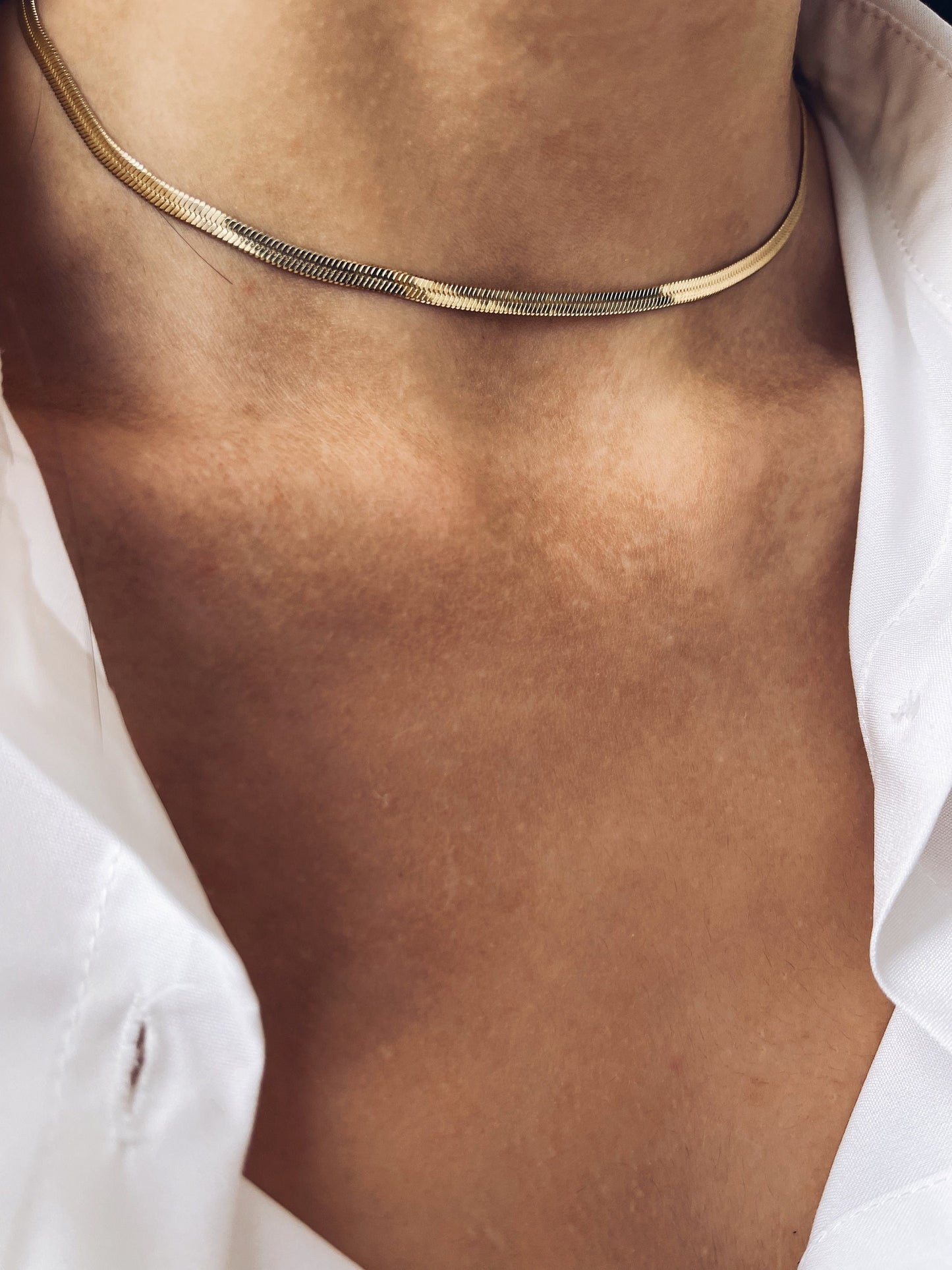 Collana snake in acciaio dorato