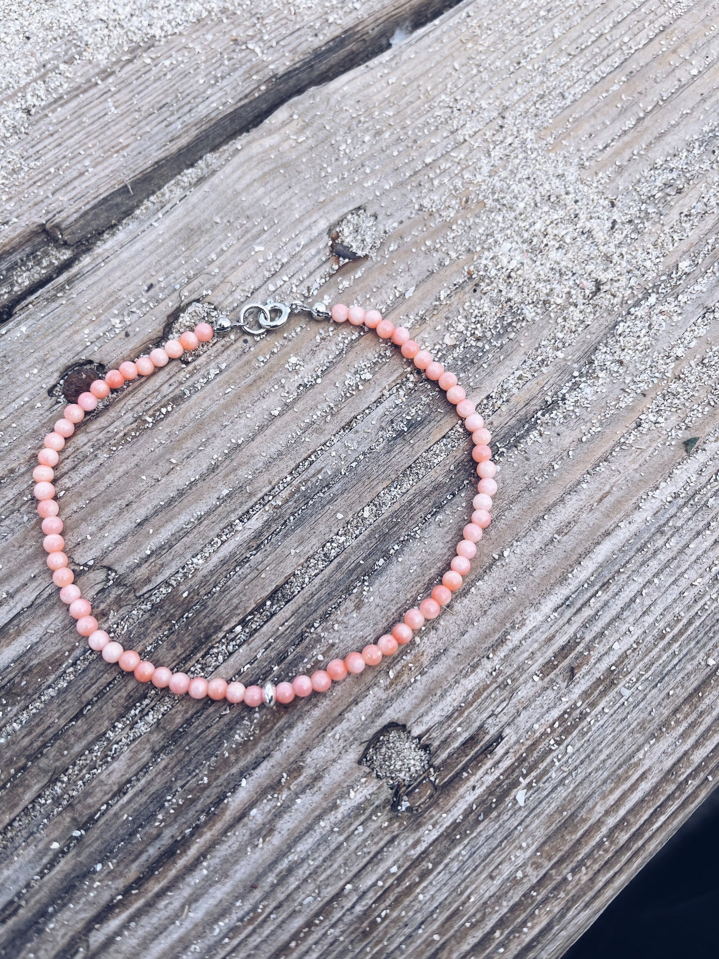 Cavigliera in corallo rosa