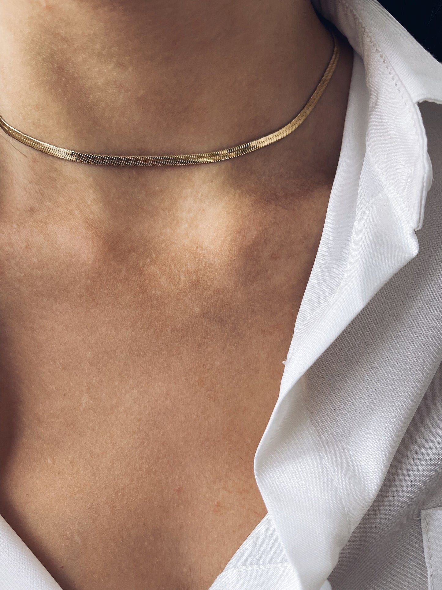 Collana snake in acciaio dorato