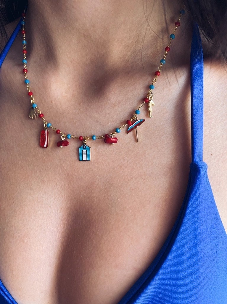 Collana multicharm in argento 925