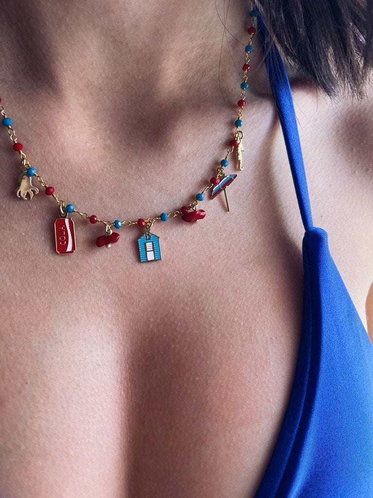 Collana multicharm in argento 925