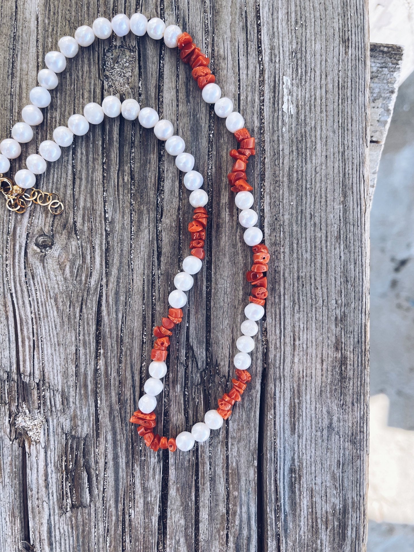 Collana perle e corallo