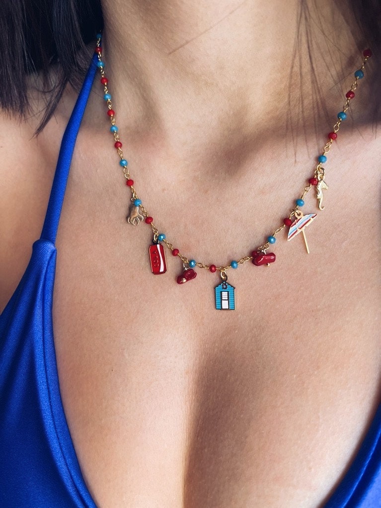 Collana multicharm in argento 925