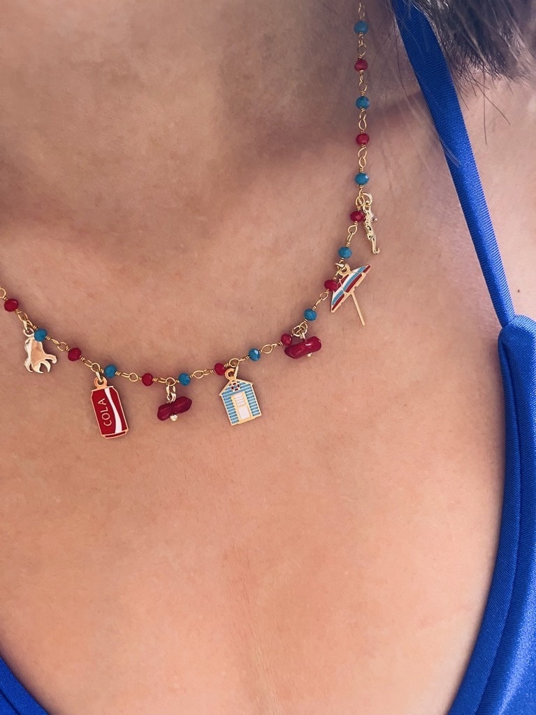 Collana multicharm in argento 925
