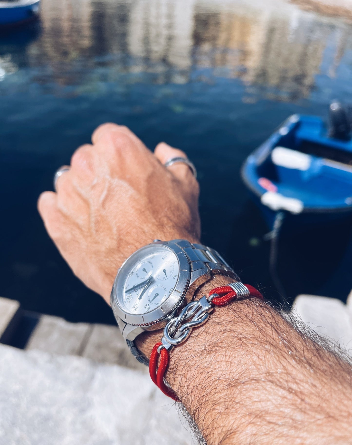 Bracciale in acciaio con nodo