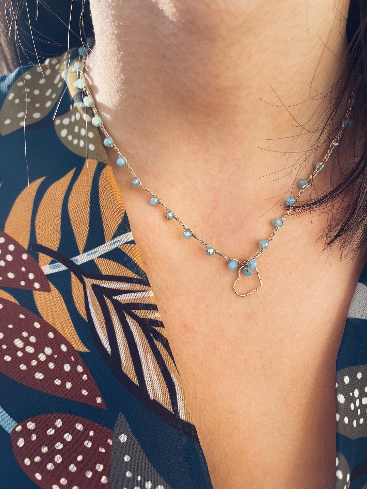 Collana all'uncinetto con ciondoli in argento 925
