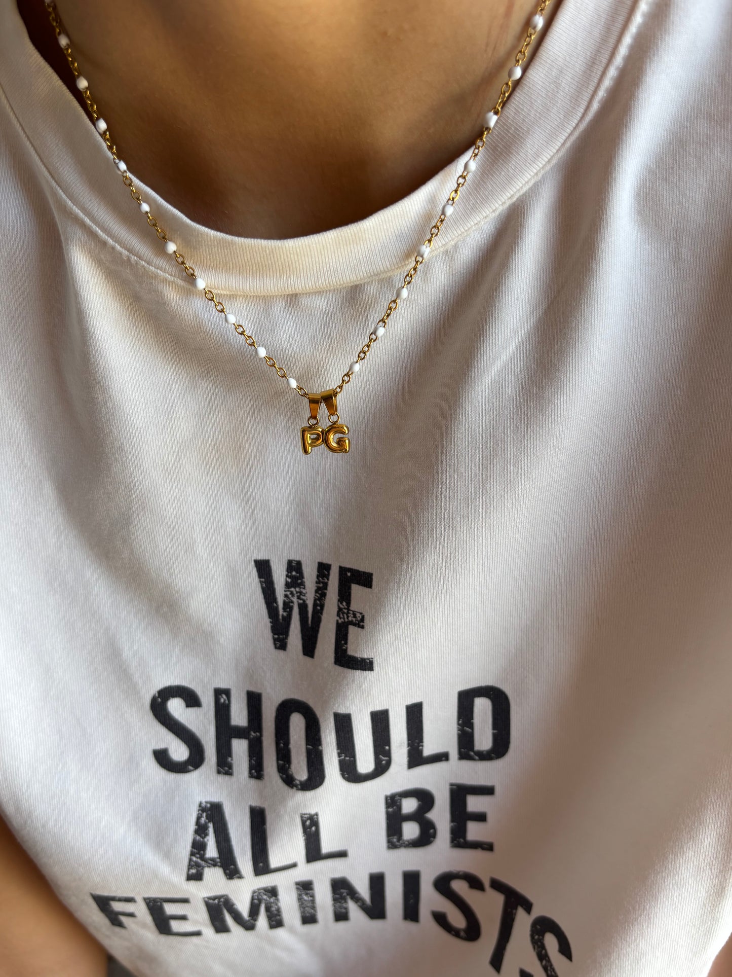 Collana in acciaio con iniziali