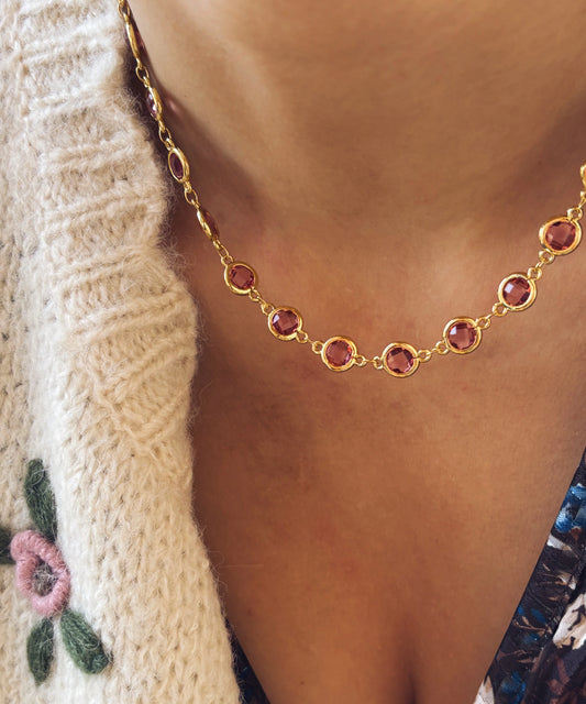 Emma - Collana in ottone con zirconi colorati