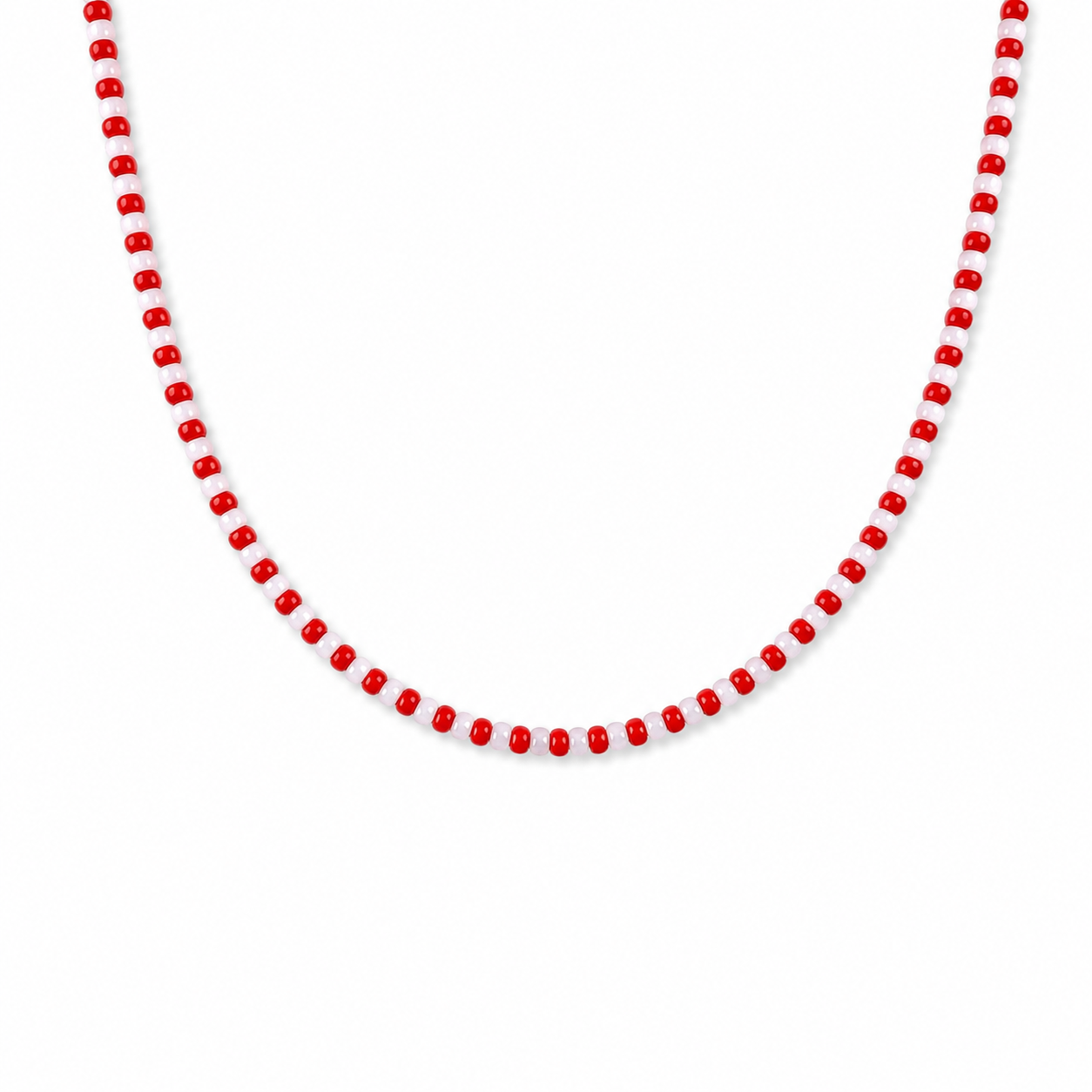 Collana con perline in vetro a righe