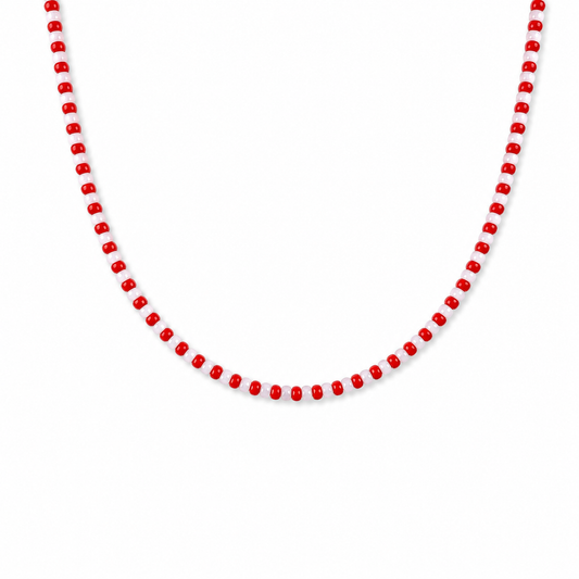 Collana con perline in vetro a righe