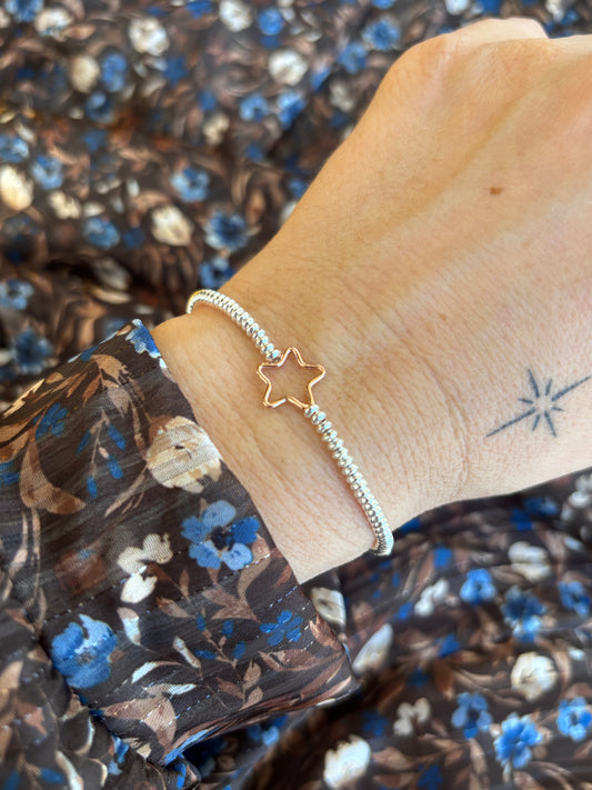 Bracciali in argento 925 con mini rondelle e ciondolo centrale