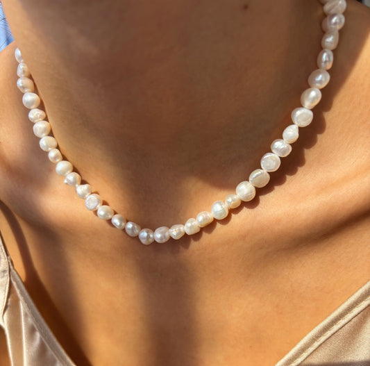 Collana perle di fiume irregolari - alta qualità