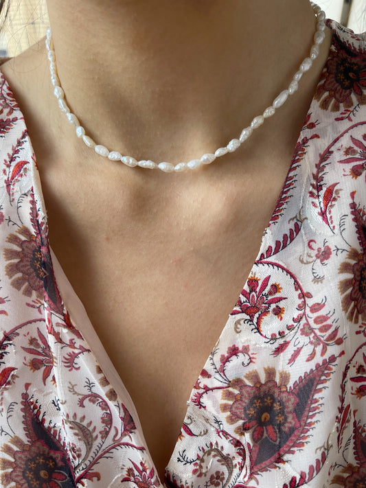 Collana con perle di fiume imperfette - misura media