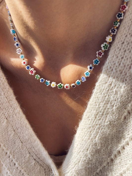 Collana con margherite in vetro di Murano - nuovi colori