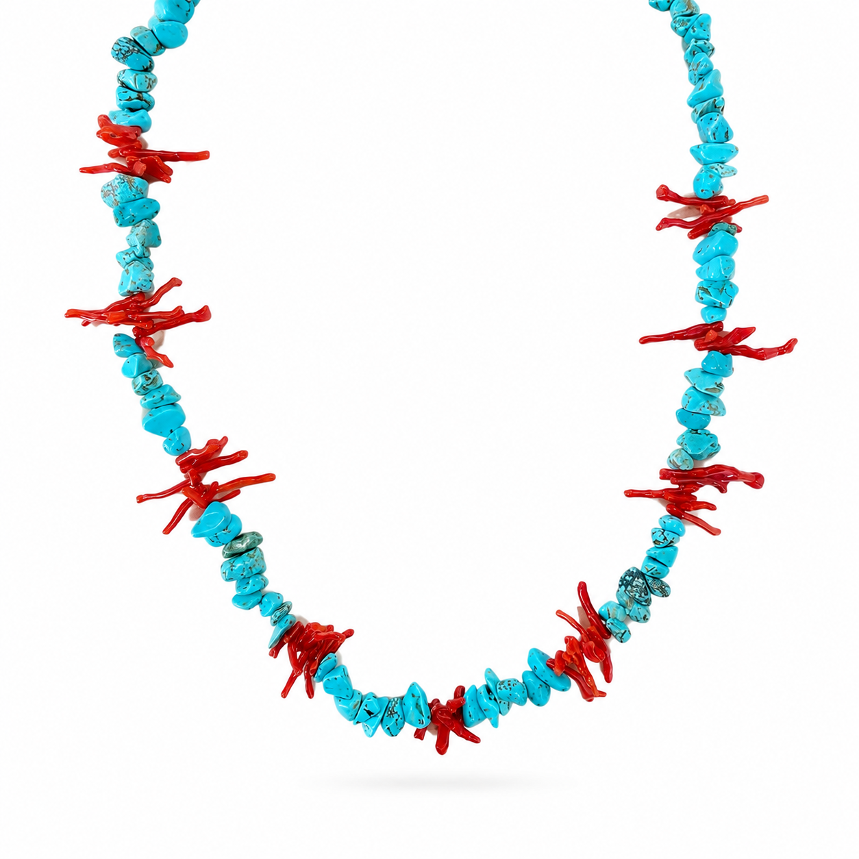 Collana in pasta di corallo e turchese