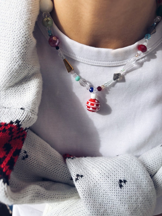 Collana natalizia in vetro - pallina di Natale
