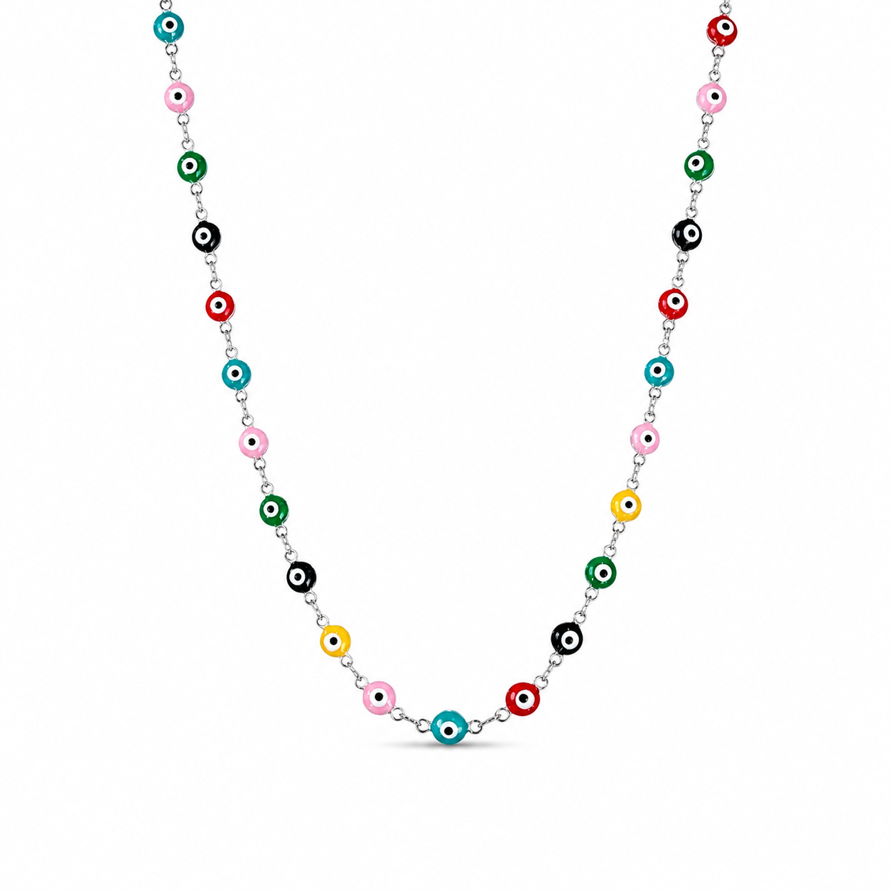 Collana occhi portafortuna in acciaio