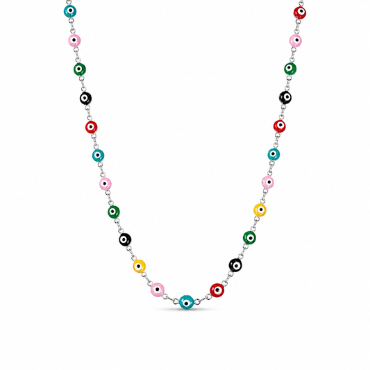 Collana occhi portafortuna in acciaio