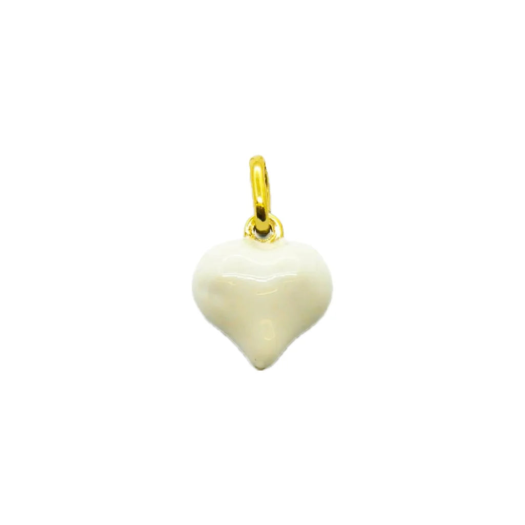 Charm cuore bombato in argento 925 smaltato