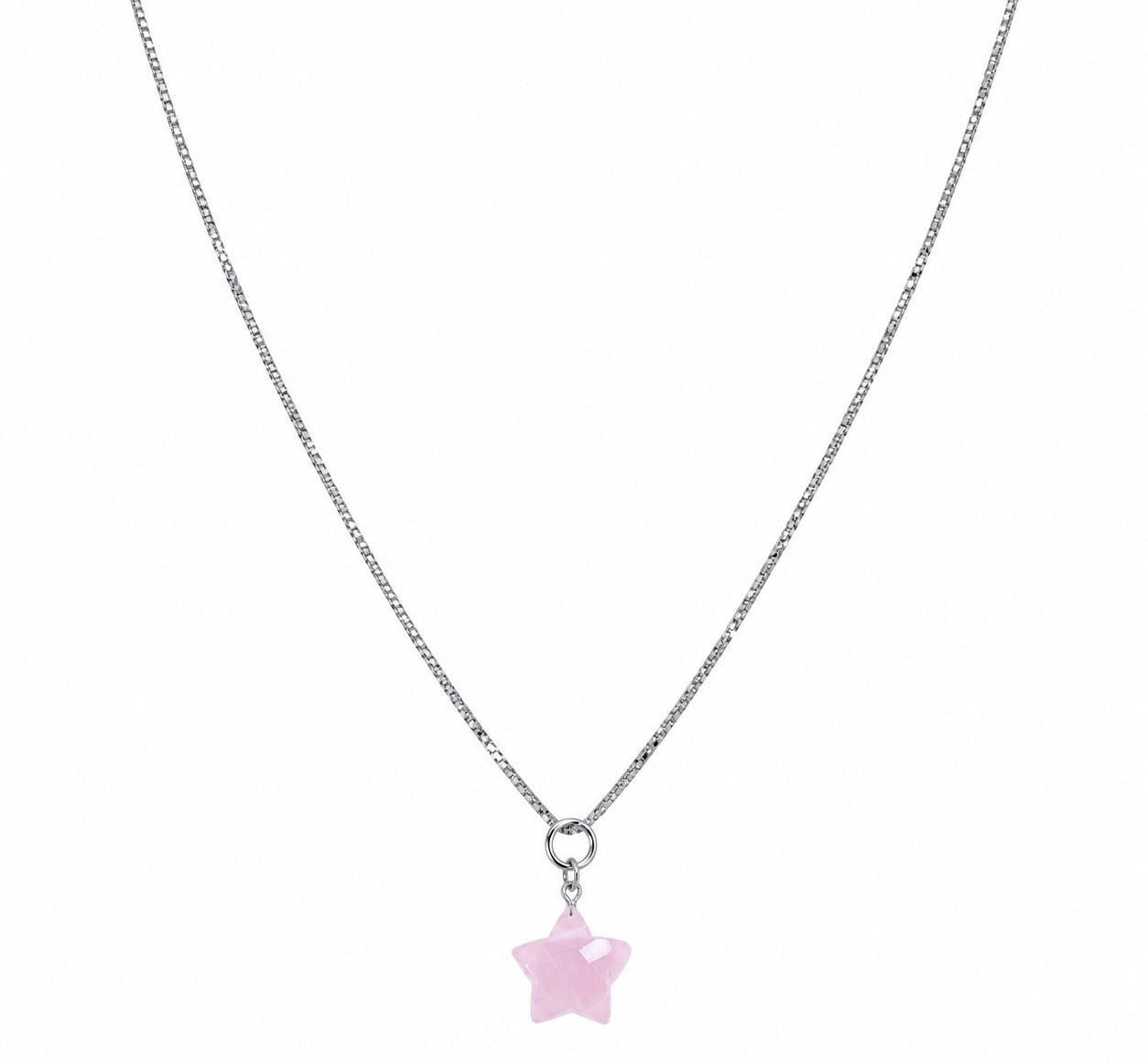 Collana con catena in argento 925 e stella in pietra dura