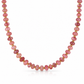 Collana con rondelle in morganite e perline in acciaio dorato
