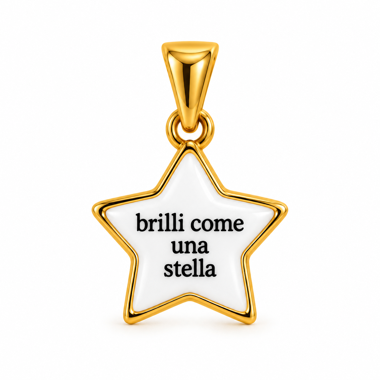 Brilli come una stella - charm in acciaio
