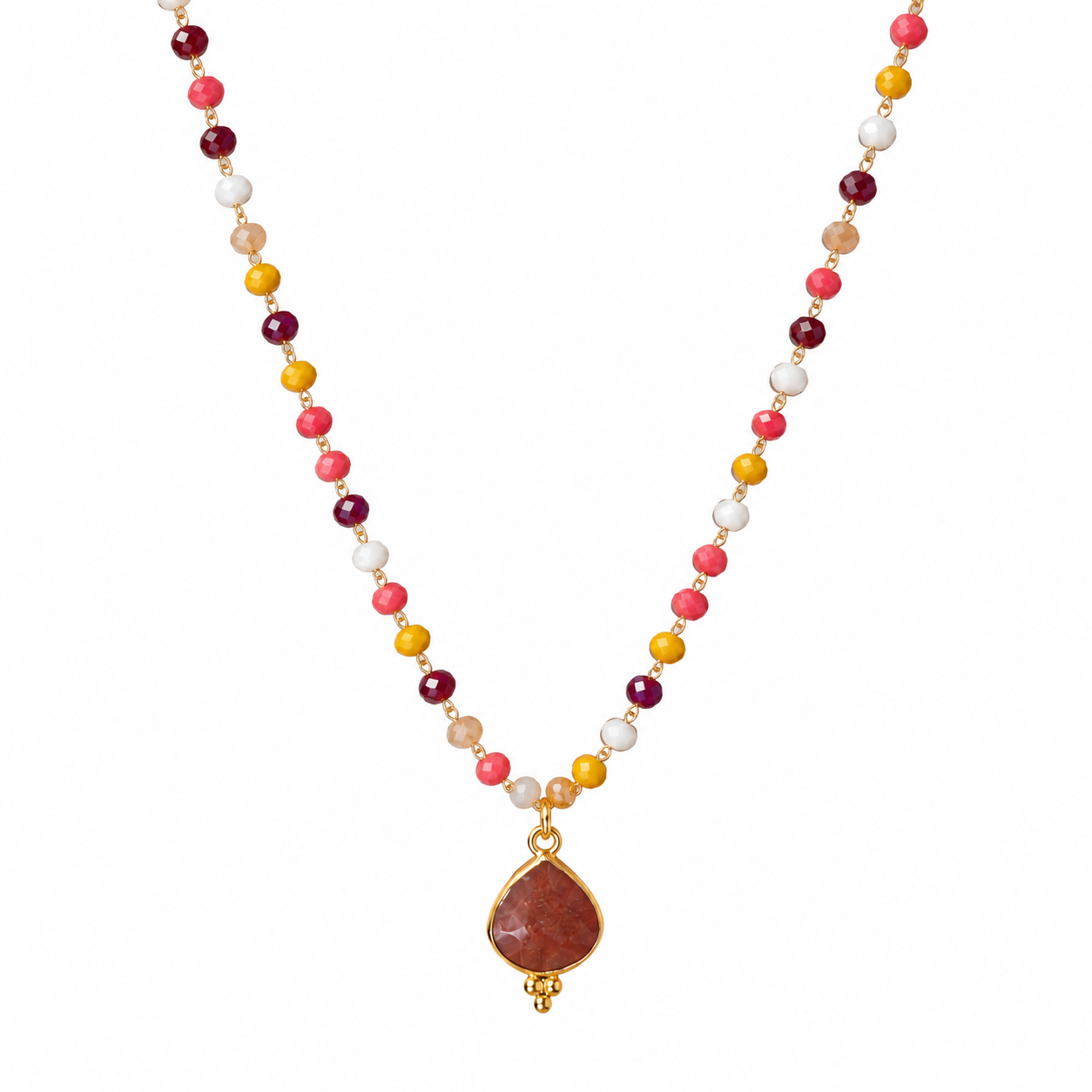 Collana rosario con pietra di luna