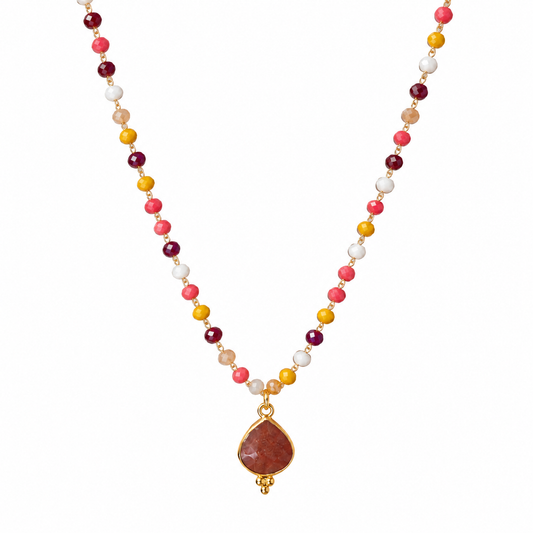 Collana rosario con pietra di luna