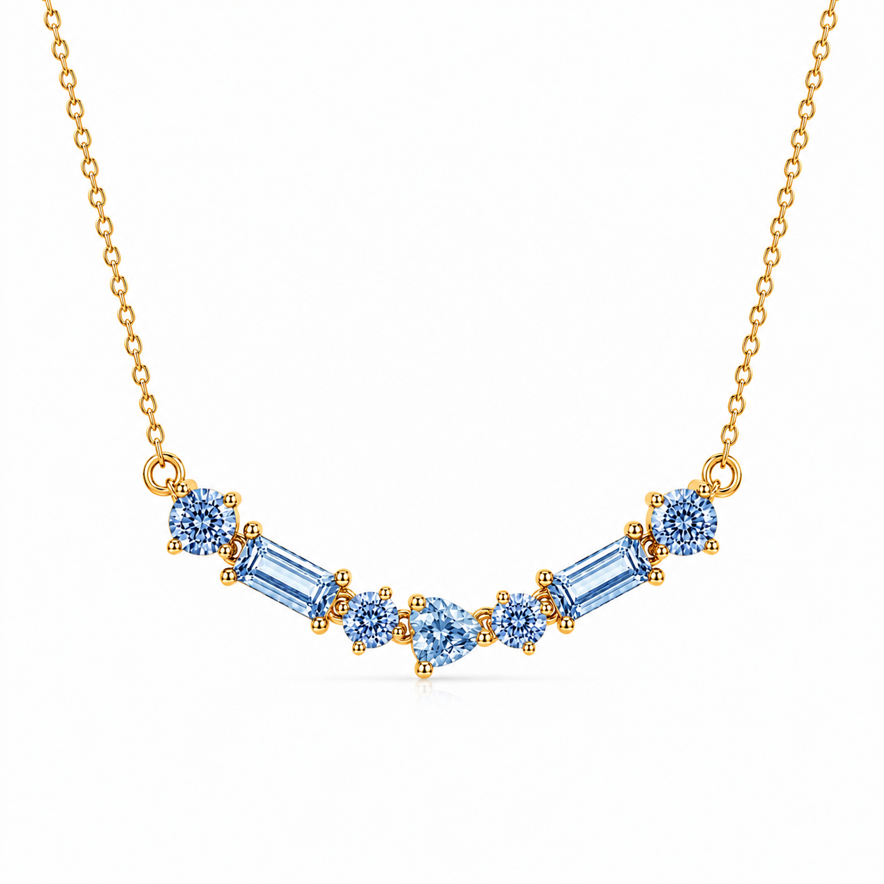 Collana con zirconi azzurro