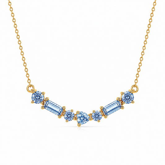 Collana con zirconi azzurro