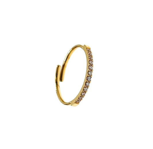 Anello regolabile in acciaio con zirconi