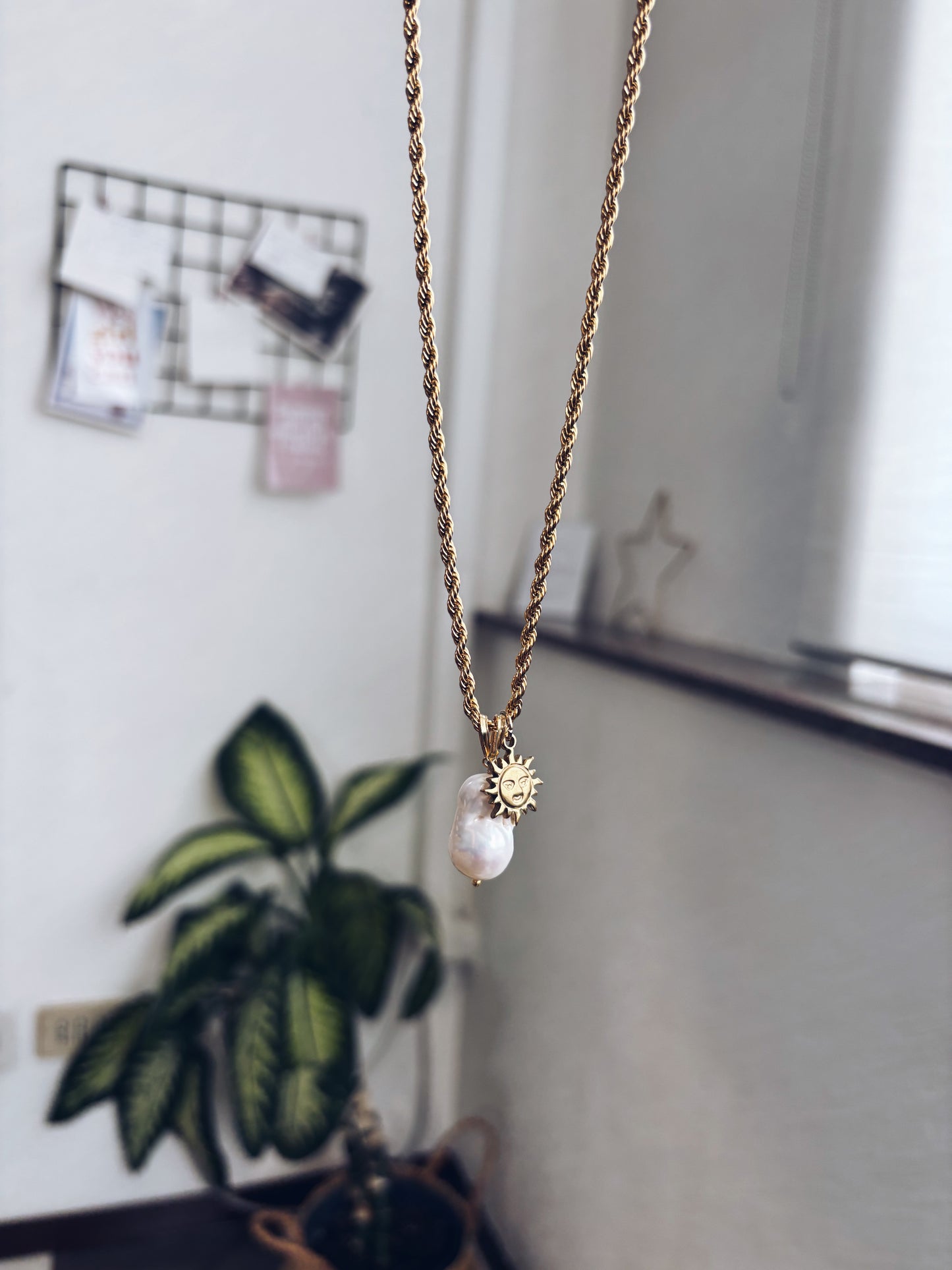 Combo perla in gold + ciondolo