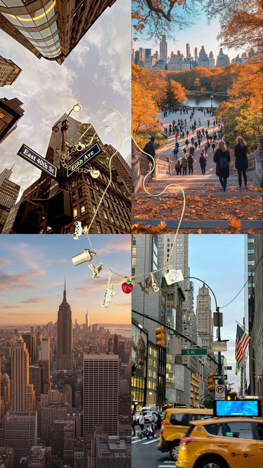 New York - Collana multicharm con ciondoli a tema