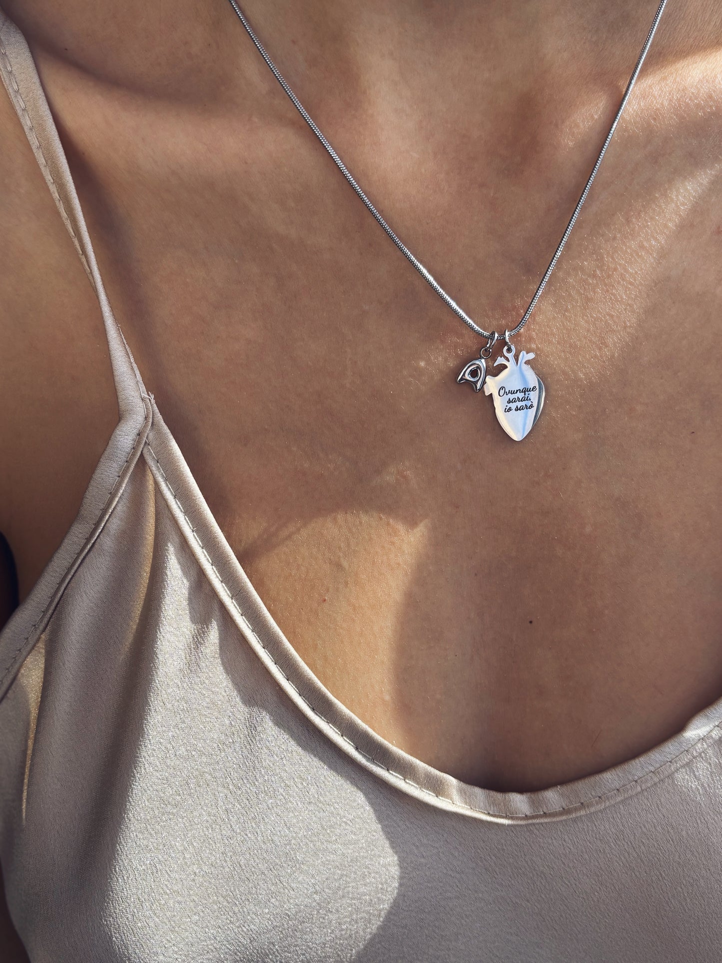 Ciondolo cuore umano personalizzato